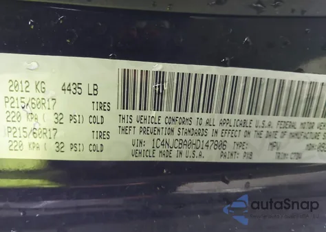 2017 Jeep Compass Sport Fwd from USA, damaged, VIN 1C4NJCBA0HD147806